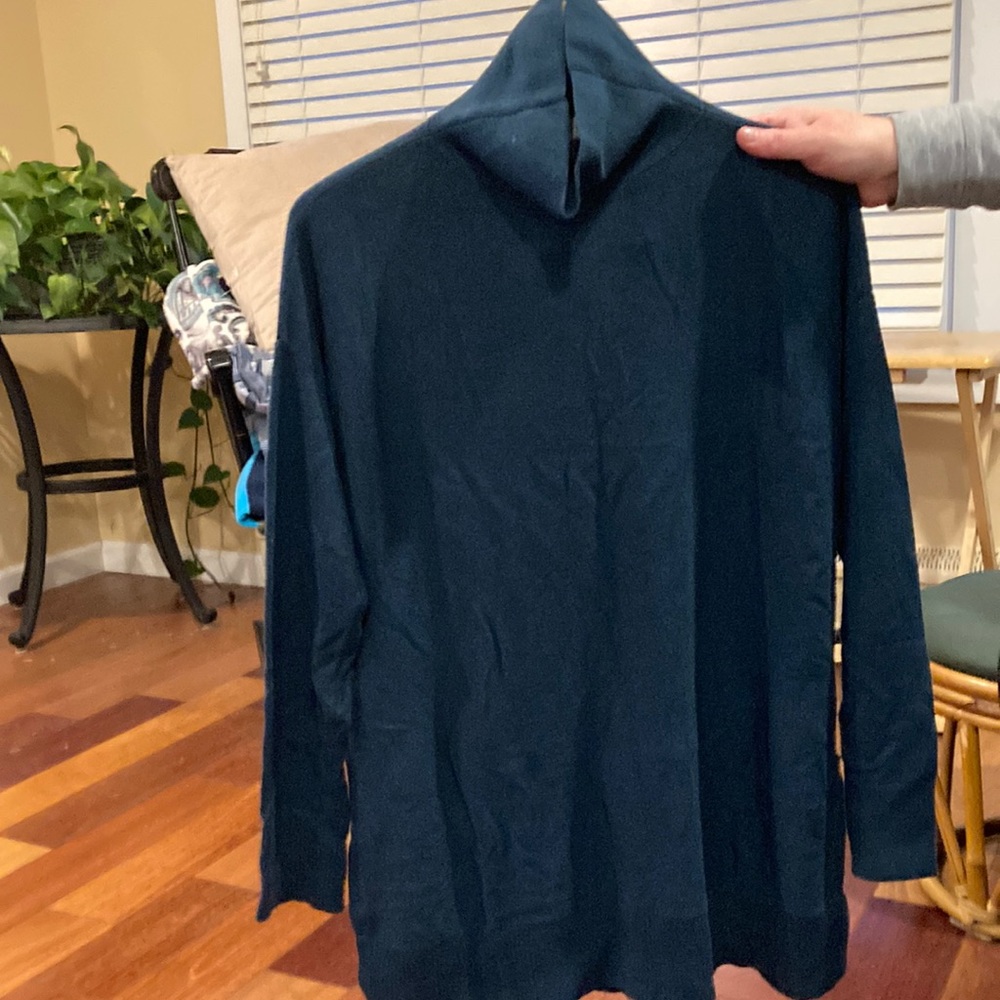 Woman’s Ann Taylor Loft forest green turtleneck long sleeve sweater